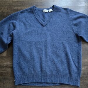 Vintage Jacobson's Lambswool Sweater Blue V-neck Medium GrandpaCore Dad Heritage